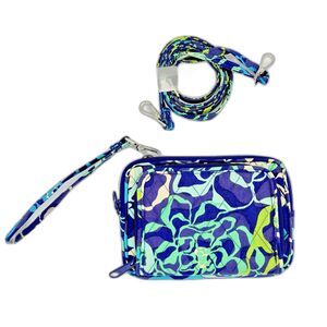 Vera Bradley Katarina Blues All In One Crossbody Smartphone Wallet Wristlet Bag